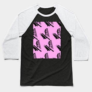 Black intricate fragments on a purple surface. Baseball T-Shirt